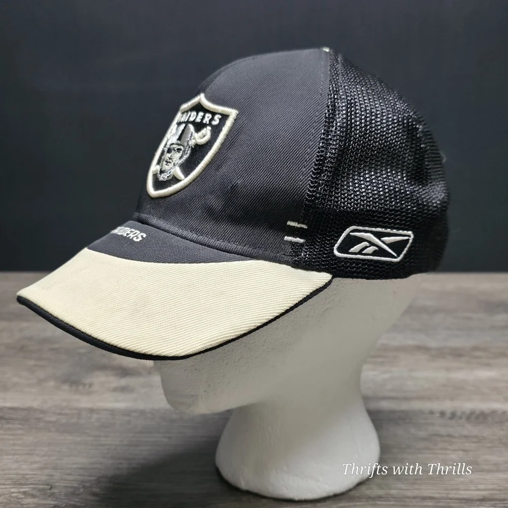 Vintage NFL Raiders Hat - Reebok Authentic Sideline Hat Fitted - One Size